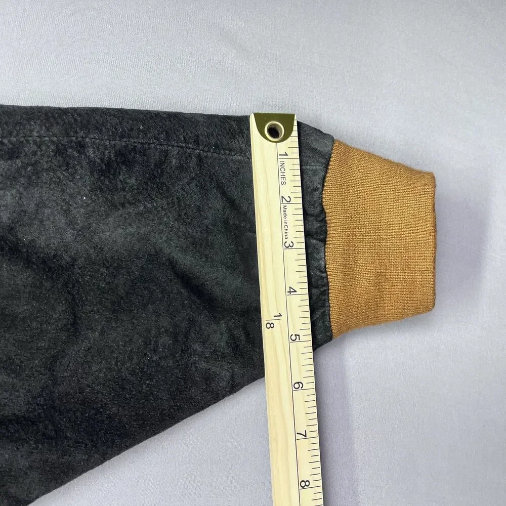 Vintage Tuskany Leather brown black patch pattern bomber jacket XL‎ - No ZIP